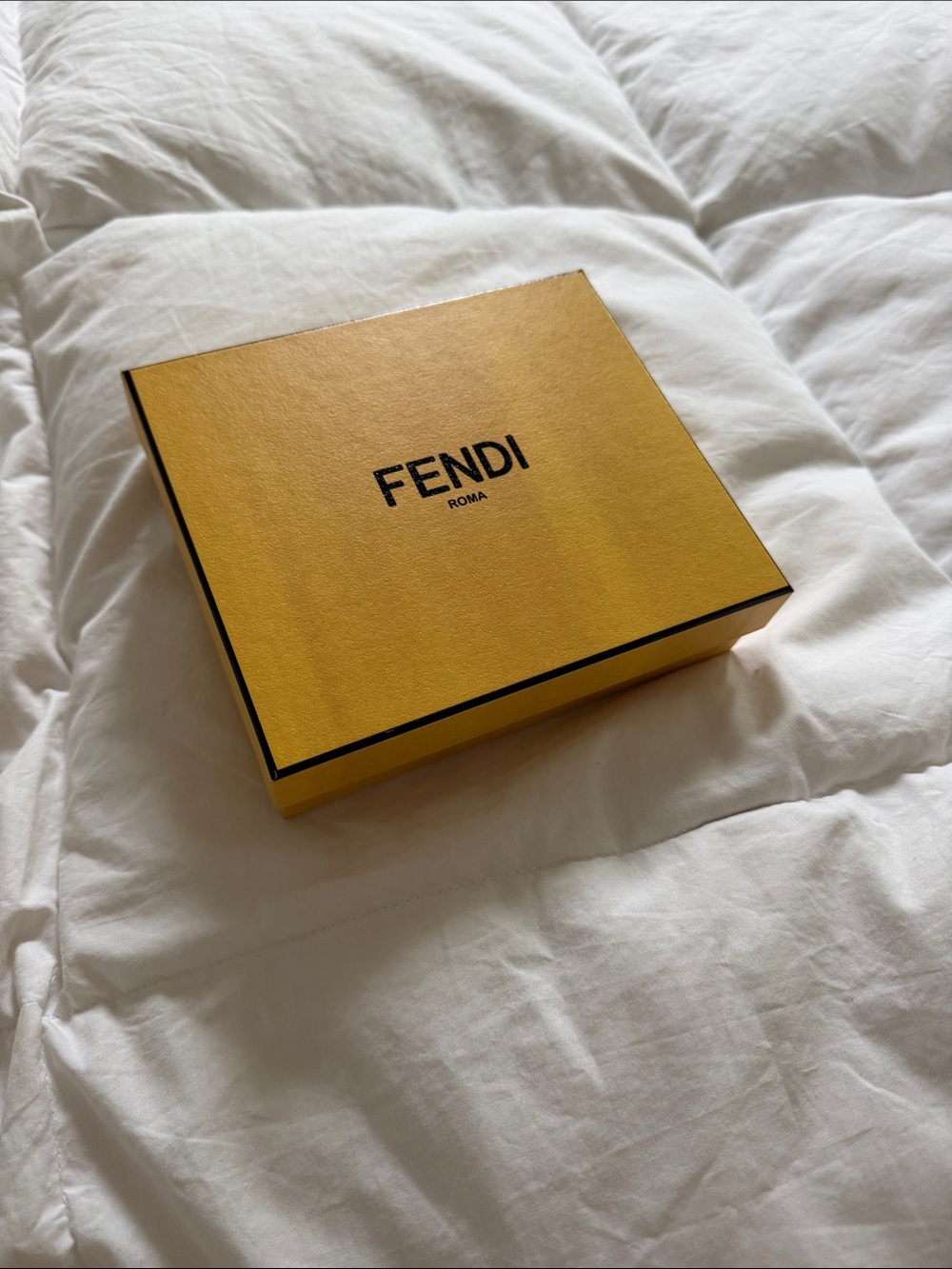 Fendi Yellow and Black Logo Gift Box